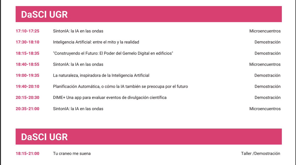 Actividades de ⁦<a href="/DaSCI_es/">DaSCI-Instituto Andaluz de Inteligencia Artificial</a>⁩ en #NIGHTspain