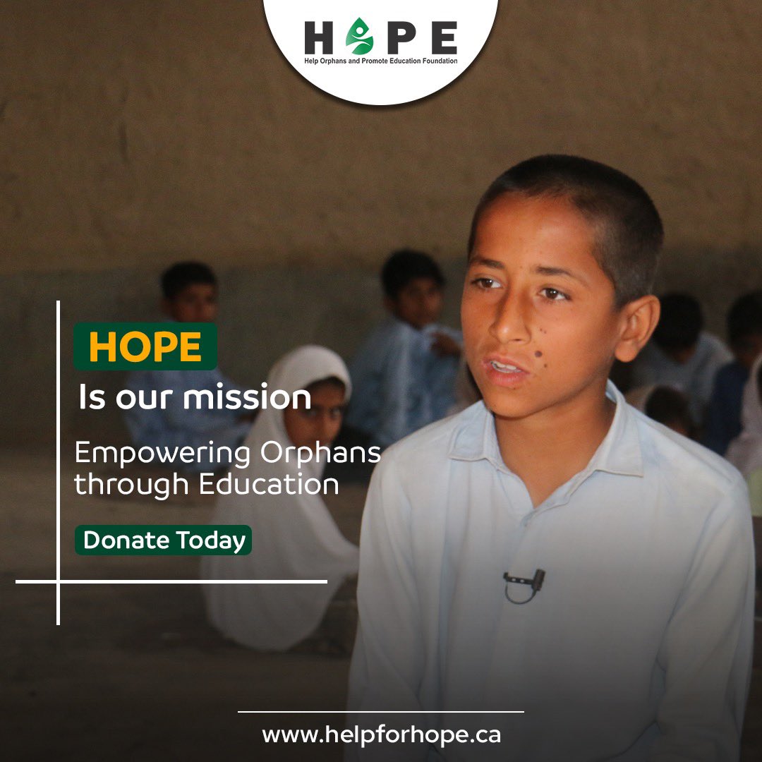 HOPE_Fdn's tweet photo. Hope Is Our Mission: Empowering Orphans Through Education 📚

💚Our mission is to kindle hope in the hearts of orphaned children by providing them with the gift of education.

Donate today:
https://t.co/t3i27WicrP

#BrighterFutures #Community #hope #hopefoundation #SupportOrphans https://t.co/XrsyM5m4pd