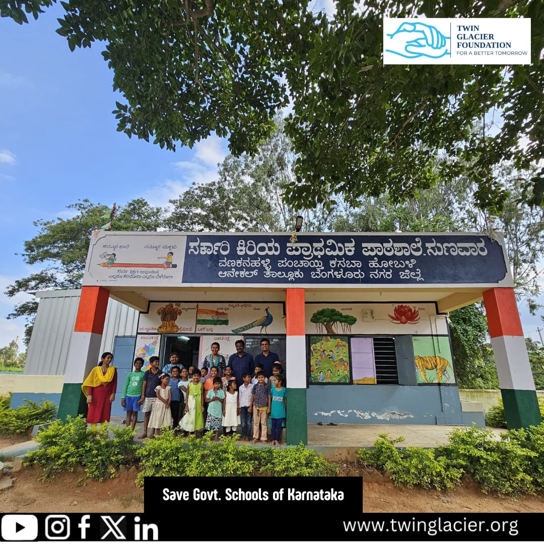 TwinGlacierFdn's tweet photo. 🏫 School No. 14: Govt. Lower Primary School, Sunawara, Anekal Town, Bangalore. Urgently needs new classrooms, a library, and compound walls. Let's join hands to create a brighter future for these young learners! 🚲✨ #RideAwareness #EducationForAll https://t.co/k8w5C3GsCm