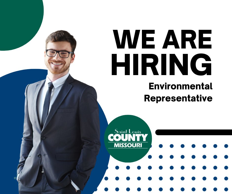 The St. Louis County Department of Public Health seeks an Environmental Representative to support the work of environmental programs in air quality, asbestos management, milk quality, waste management and other programs. Learn more and apply here: ow.ly/v8IG50PPHZB