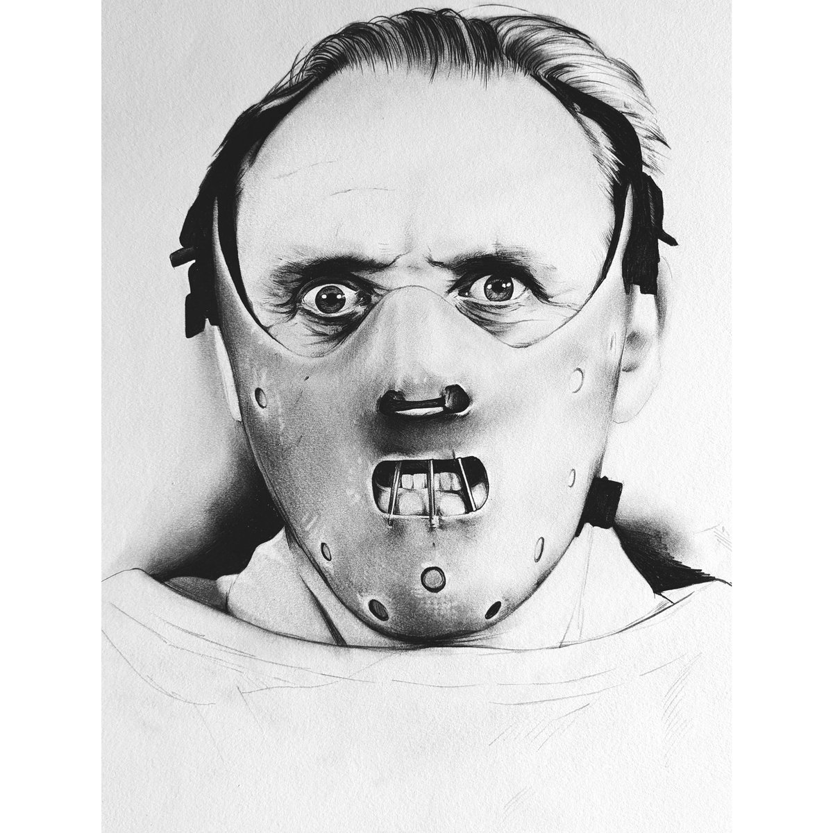 ArtistSKent's tweet photo. Further update on another old work in progress.  Sir Anthony Hopkins as Dr Hannibal Lecter in The Silence of the Lambs @AnthonyHopkins #art #drawing #Hannibal #thesilenceofthelambs https://t.co/gRzDHukoNJ