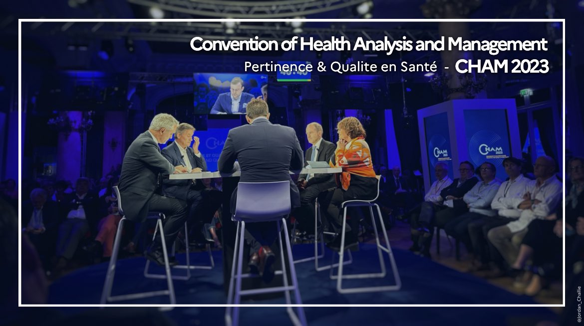 #CHAM2023 | Pertinence et qualité en #santé

Lieu d'échanges et débats dans le cadre du #PLFSS et de l'élaboration de la Stratégie Nationale de Santé :

🤝 Travail en #interprofessionnalité,
 🩺 Politique de #prévention, 
🔬 #Innovation en santé.