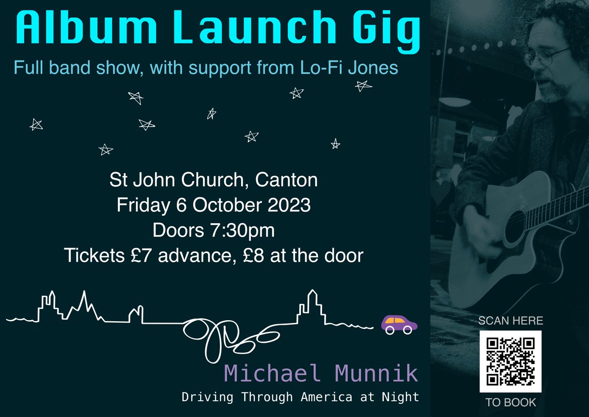 Anyone still here and in #Cardiff or #SouthWales, it's one week til my album release gig at St John Church in Canton. Details including a link for tickets are here. Full band show with some excellent musicians - it will be a singular night! ticketsource.co.uk/michael-munnik…