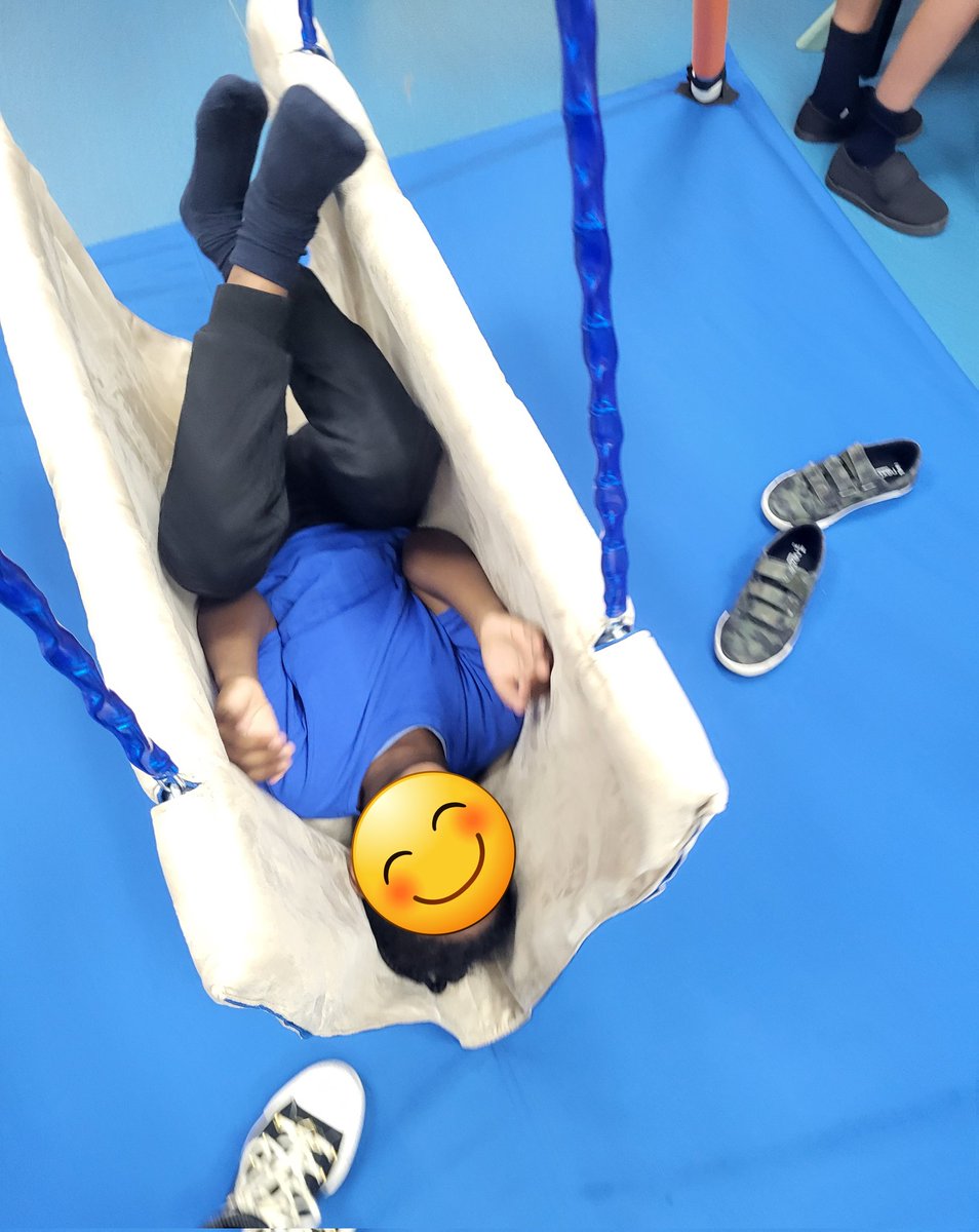 MrsB_OTchampion's tweet photo. Yesterday, as part of their PE session, some children had their  sensory integration time on the swing and the body roller. Everyone left feeling much more regulated and ready for the next PE activity. #otchampion #sensoryintegration @Topcliffeschool https://t.co/5I4W8txhZW