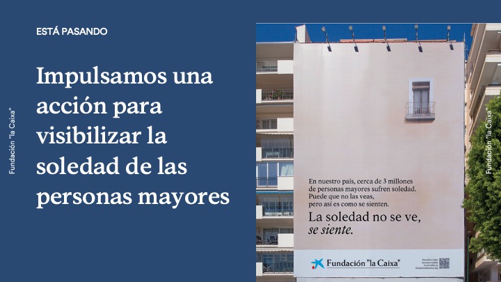 Bajo el lema «La soledad no se ve, se siente», presentamos en Málaga una campaña para sensibilizar a la sociedad sobre esta problemática que afecta a 3 millones de personas mayores en España.

👉bit.ly/SAMálaga

#FundaciónlaCaixa #PersonasMayores #LaSoledadNoSeVeSeSiente