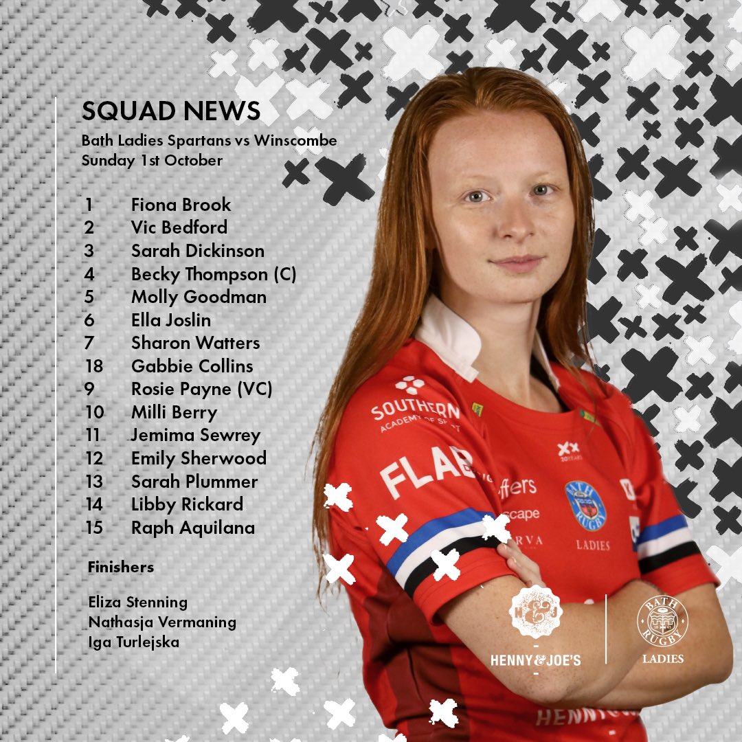Bath Rugby Ladies (@bathrugbyladies) on Twitter photo Here are your history makers as the Spartans play their first game in a competitive league! They head to <a href="/WinscombeRugby/">Winscombe RFC</a> on Sunday and welcome 5 new players to BRL, including two rugby debuts! Best of luck and enjoy 🤩
#BRLXX Here are your history makers as the Spartans play their first game in a competitive league! They head to <a href="/WinscombeRugby/">Winscombe RFC</a> on Sunday and welcome 5 new players to BRL, including two rugby debuts! Best of luck and enjoy 🤩
#BRLXX