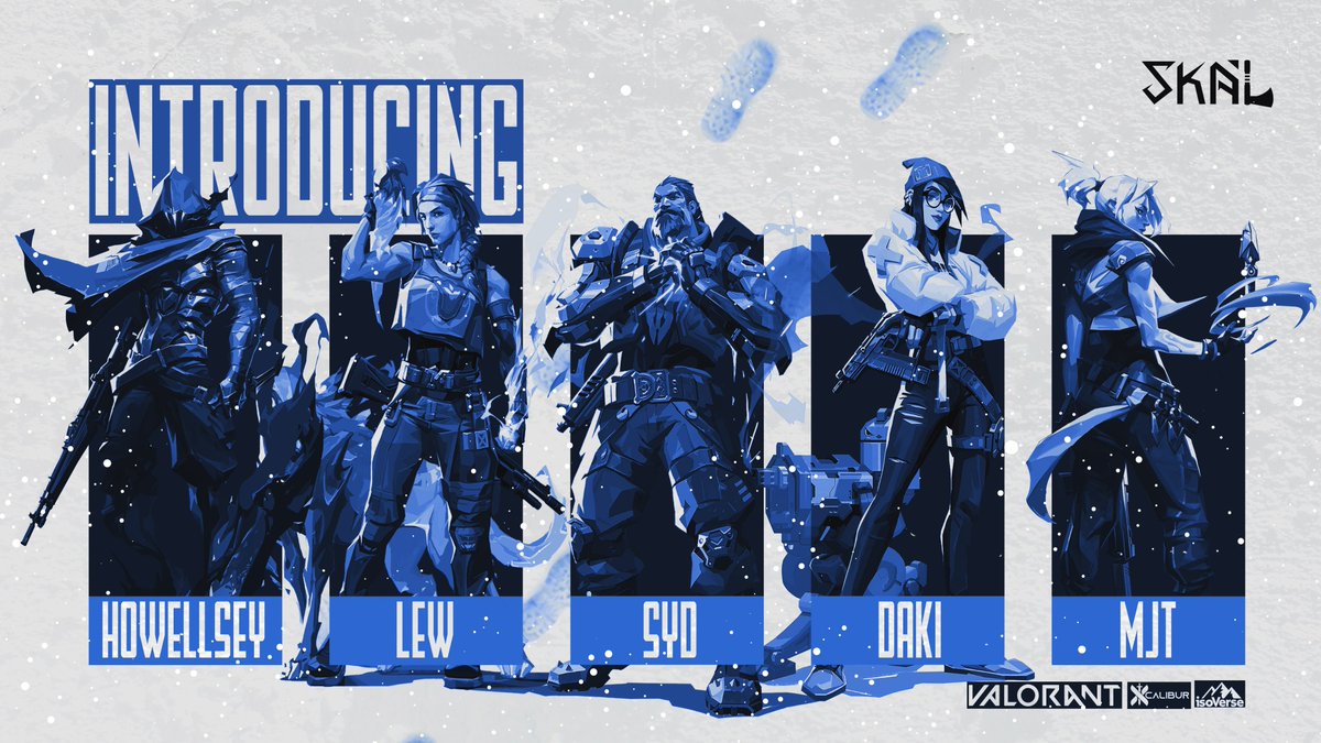 SkalEsports_'s tweet photo. Two teams, one passion. As SKÅL Venetta continue to shine, we're thrilled to introduce our newest Valorant roster: 
@syd_valorant ,
@DakiValo 
@lew_turn 
@Hxwellsey 
@MJTVAL  

stay tuned for the remarkable feats they're set to achieve. 

#SkalEsports #Valorant https://t.co/nQ3vDFnGrq
