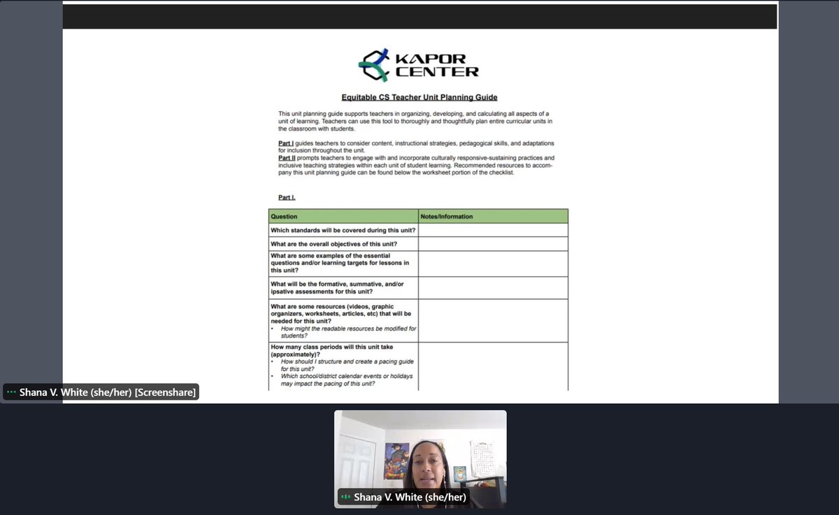 The <a href="/KaporCenter/">Kapor Center</a> has created an Equitable CS Teacher Unit Planning Guide -- exciting to hear about it today at the #CSForNY State Summit from @ShanaVWhite! This guide helps CS teachers integrate topics like racism, sexism, and other identity issues. Link: kaporcenter.org/equitable-cs/