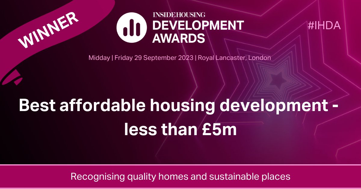 Congratulations to <a href="/SLHNews/">SouthLakesHousing</a> for winning 'best affordable housing development - less than £5m'! 
 
 #IHDA