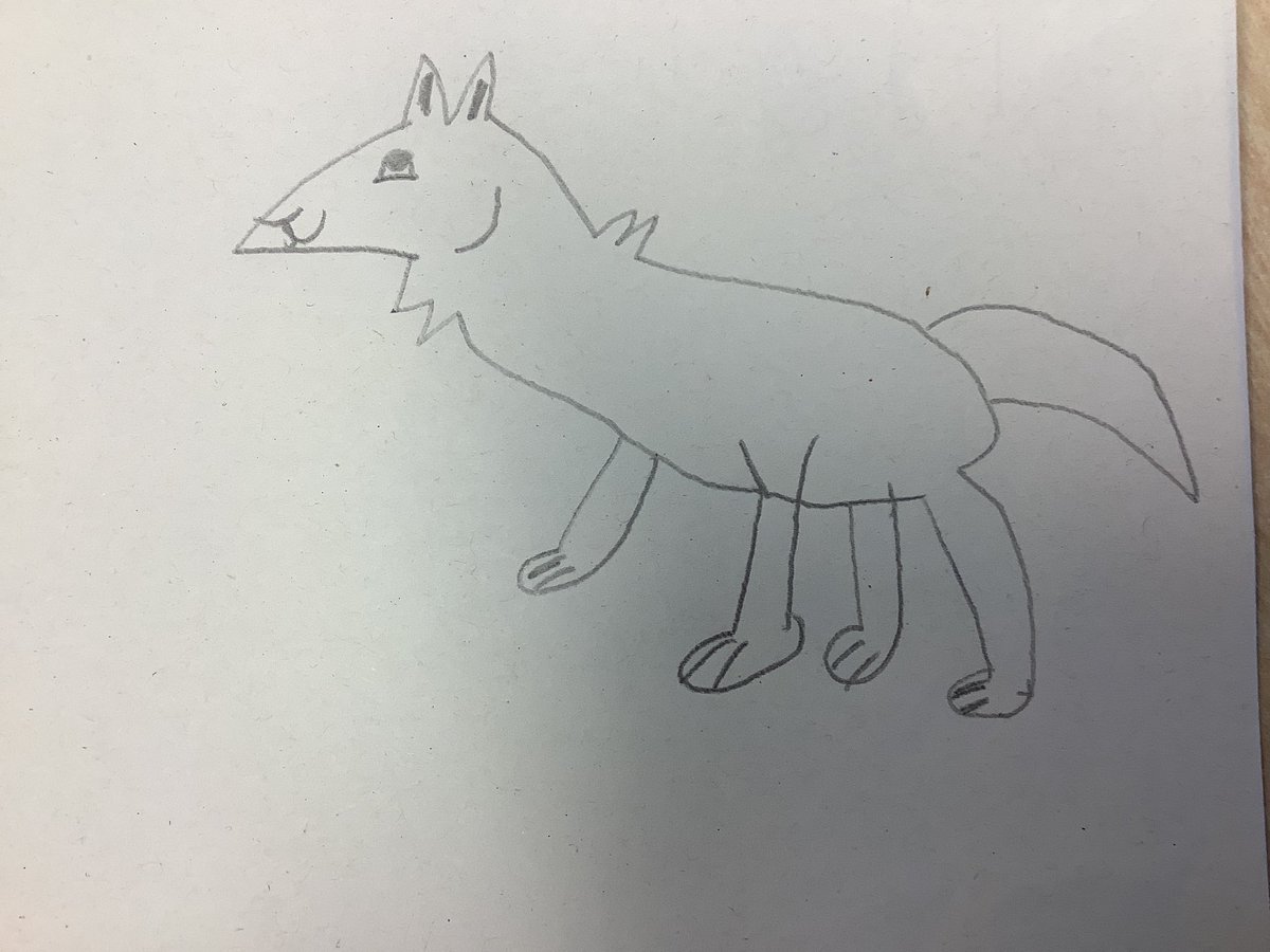 StPhilipsY2A's tweet photo. Today we read ‘Wolves’ by Emily Gravett to launch our next English topic. They children generated adjectives  to describe wolves and then learned to draw a picture of a wolf. #teamStPhilips @StPhilipCEAP https://t.co/FVdOXbgbyd