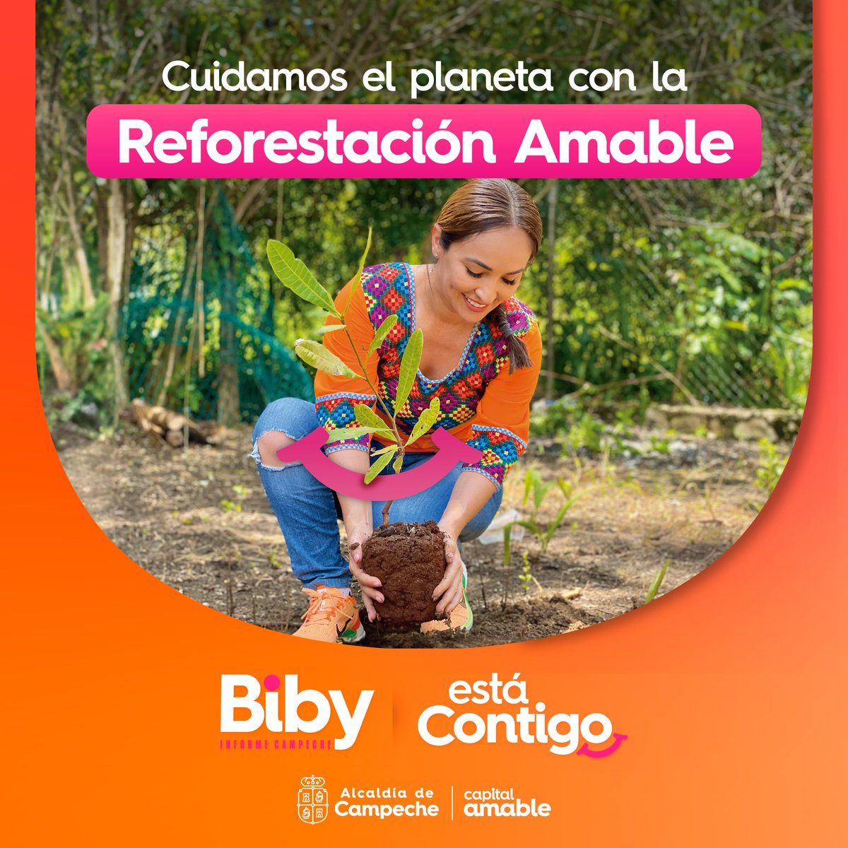 En la Capital Amable estamos contigo, reforestando para tener un Campeche más amigable con el medio ambiente 🌳

#2doInforme 
#BibyContigo 
#CapitalAmable
