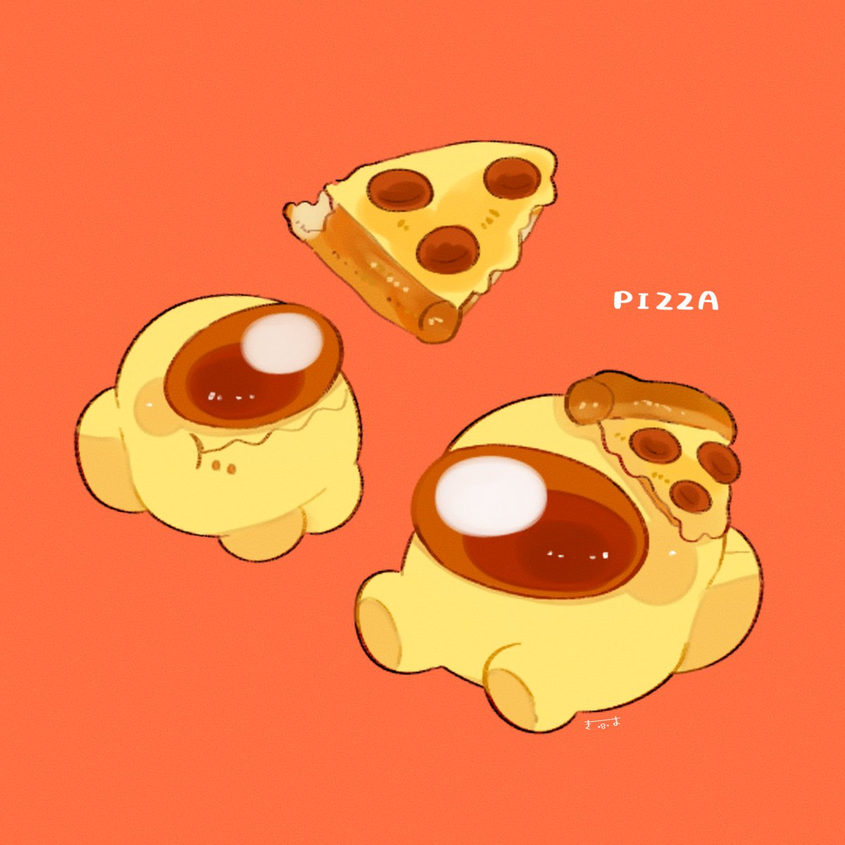 「pizza」|てんみやきよのイラスト