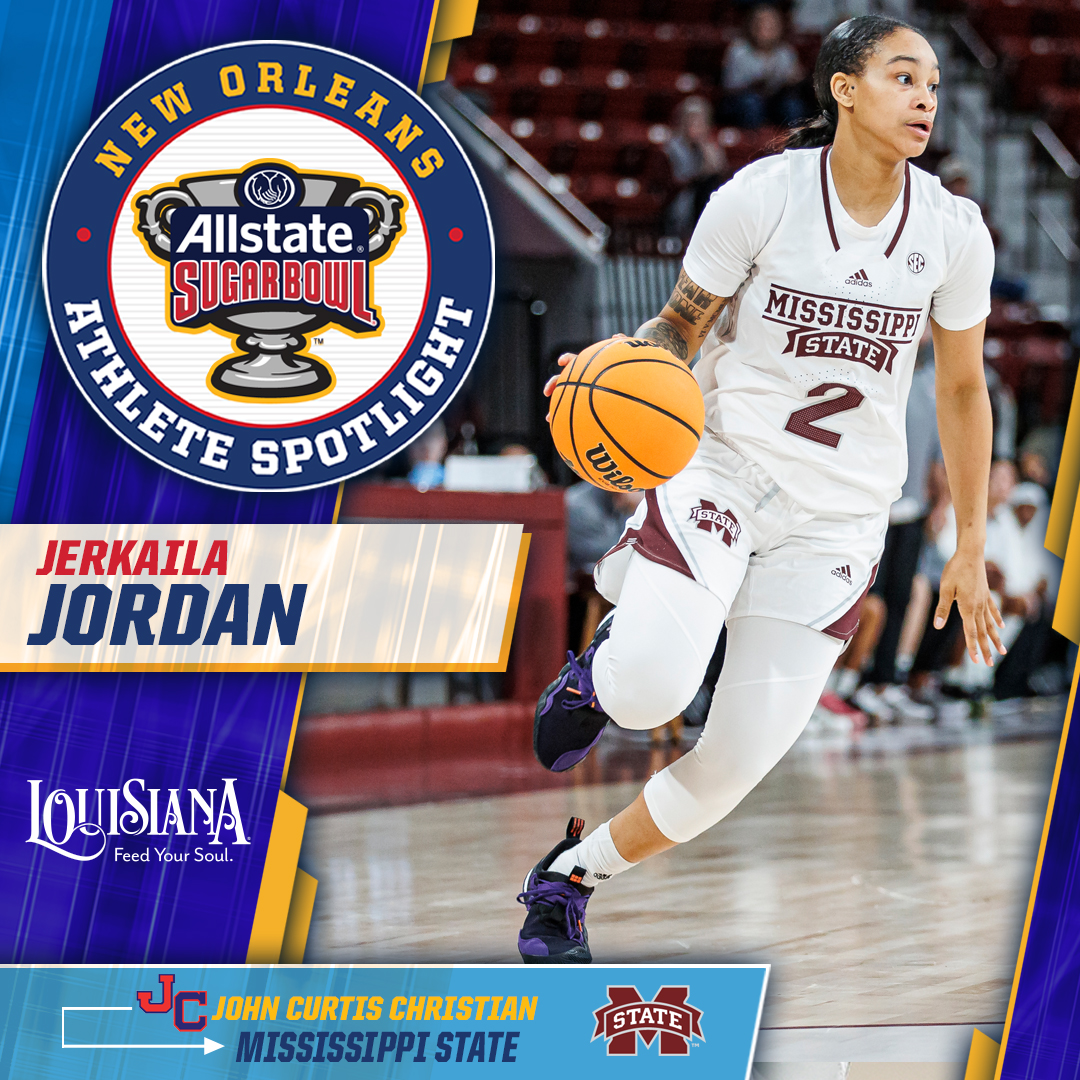 SugarBowlNola's tweet image. #NOLA Athlete Spotlight

@Jerk2Brazy, @HailStateWBK 

Jordan, a former @JccsGirlsBB star, averaged 12.7 pts the past 2 seasons. Last season, she scored her 1,000th career point &amp;amp; advanced to @MarchMadnessWBB for the first time! 

#SugarBowl |@LouisianaTravel