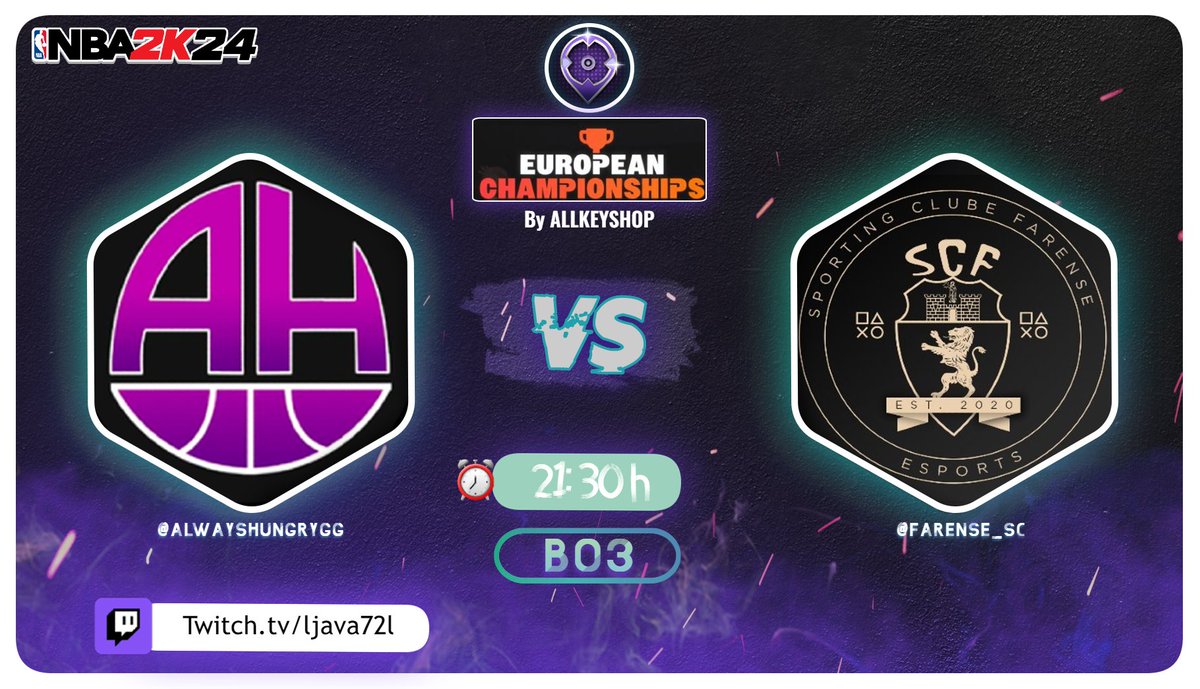 🌍EUROPEAN CHAMPIONSHIP  by <a href="/allkeyshop/">Allkeyshop.com</a> 🏆

Debutamos nuestro primer partido de #NBA2K24 🏀 con un Torneo.

1er Partido:
🆚@farense_sc 

El formato es Knockout, asi que LETS GO!🔥
Directo en el canal de Java

            ⬇️
📺Twitch.tv/ljava72l                #WeAreHungy😈