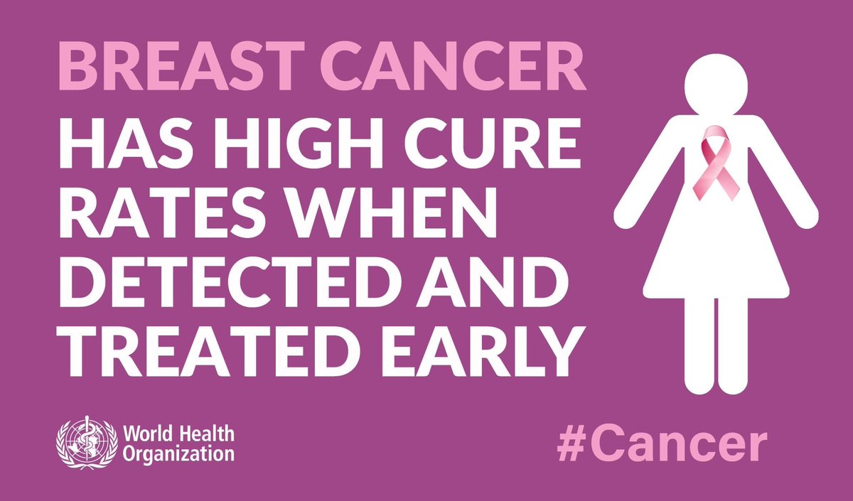 UN's tweet photo. Breast cancer is the most common cancer among women worldwide.

Yet, early detection through screening as well as treatment significantly help improve survival rates.

More from @WHO during October’s Breast Cancer Awareness Month: https://t.co/B0cGcSqXW9 https://t.co/8lmv6vPpTv