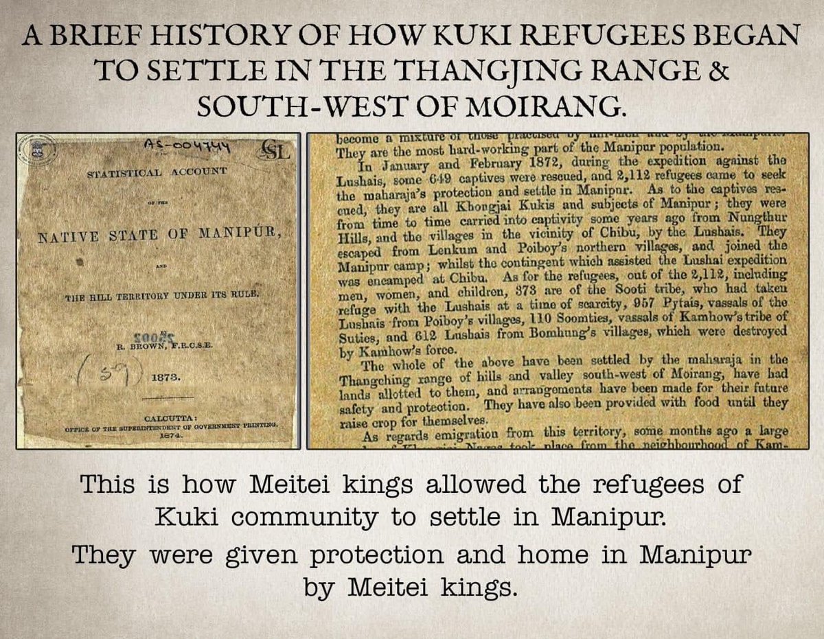 RoshanMaibam7's tweet photo. REAL HISTORY OF HOW KUKI REFUGEES BEGAN TO SETTLE IN THE THANGJING RANGE &amp; SOUTH-WEST OF MOIRANG,MANIPUR.
#Manipur #savemeitei #SaveMeiteiFromKuki #SaveManipur #KukiAtrocites #NarenderaModi #UN #NDTV #TimesNow #timesofindia #Hindu #wion https://t.co/nJnbJwvzd1