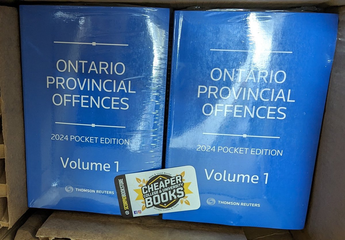 scorpiobkstr's tweet image. Restocked 
Ontario provincial offences 2024 pocket Edition volume 1 and volume 2