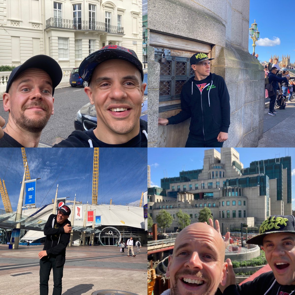 SpyHards's tweet photo. During Cam the Provocateur’s trip to London he and Agent Scott hit some iconic #JamesBond locations, including 007’s flat from SPECTRE, DIE ANOTHER DAY’s top secret entrance, former MI6 HQ and TWINE’s Millennium Dome (now The O2). https://t.co/qQQNmfugy0