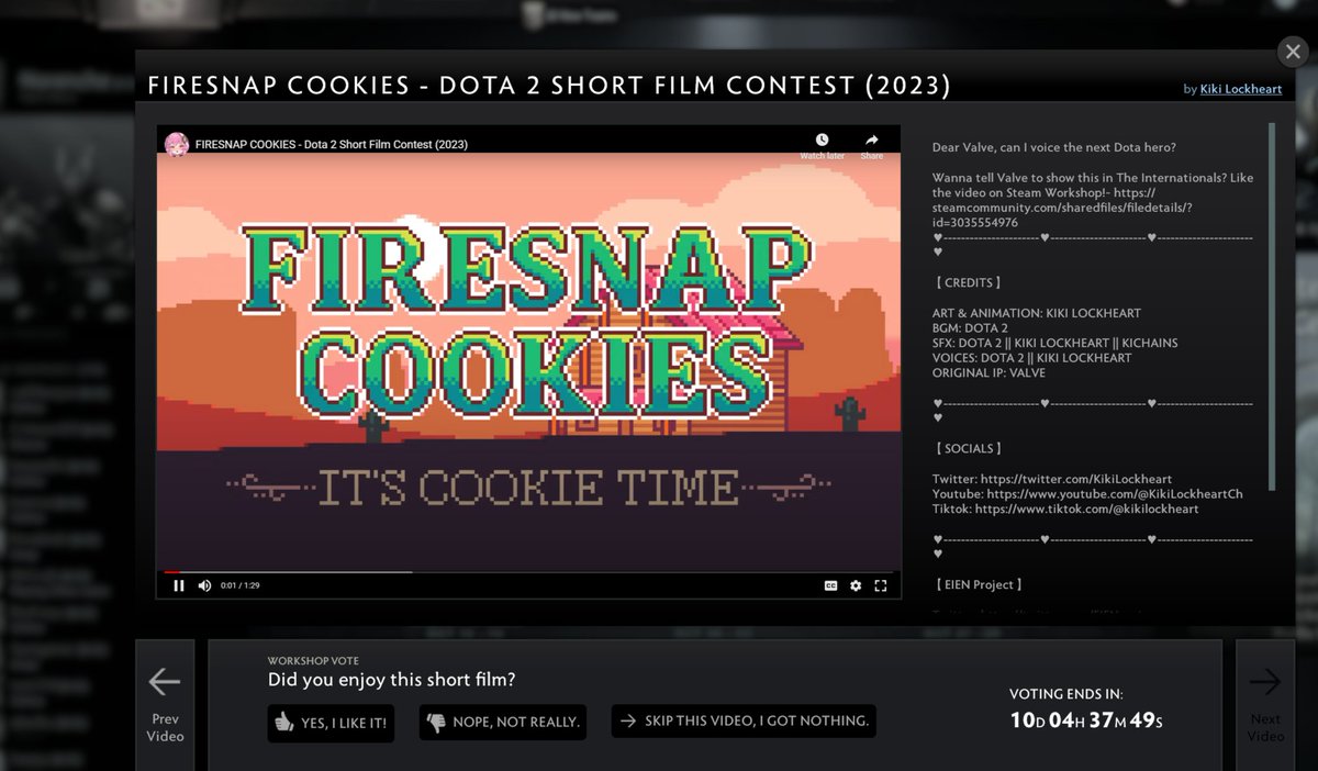 PadLockPickers's tweet photo. Kichainsu Kichainsu Kichainsu! @KikiLockheart had her #pixelart animation selected for the #Dota2 film contest! Now, we need to vote on it!
To vote:
>Open Dota 2
>click on "Dota 2 Short Film Contest"
>click "Yes! I like it!"
While there, make sure to vote for your other favs! https://t.co/TC8SRRM6IA