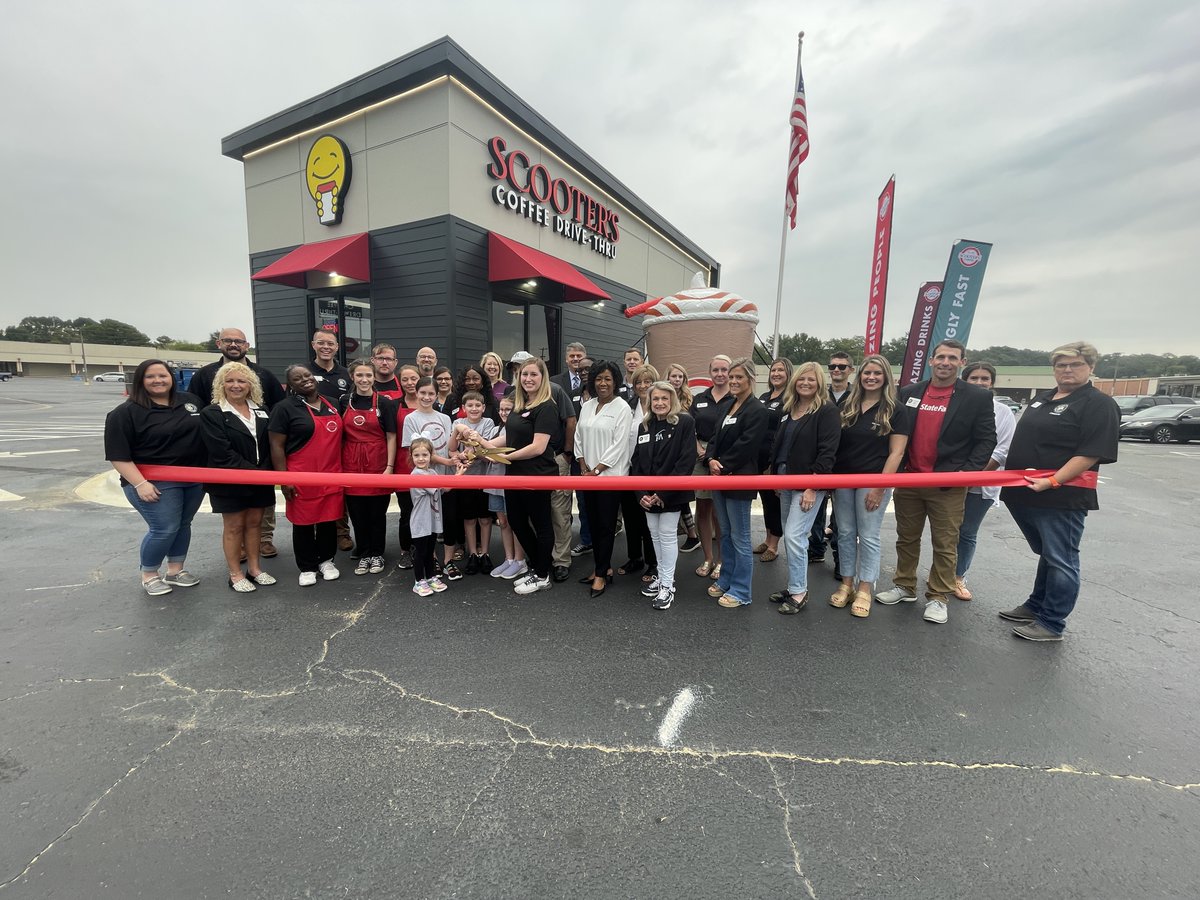Today, we celebrated the opening of Scooter's Coffee in Decatur with a ribbon cutting. The drive-thru coffeehouse, located at 1820 6th Avenue, offers specialty coffee made with 100% Arabica coffee beans, specialty iced drinks, breakfast sandwiches and baked-from-scratch pastries.