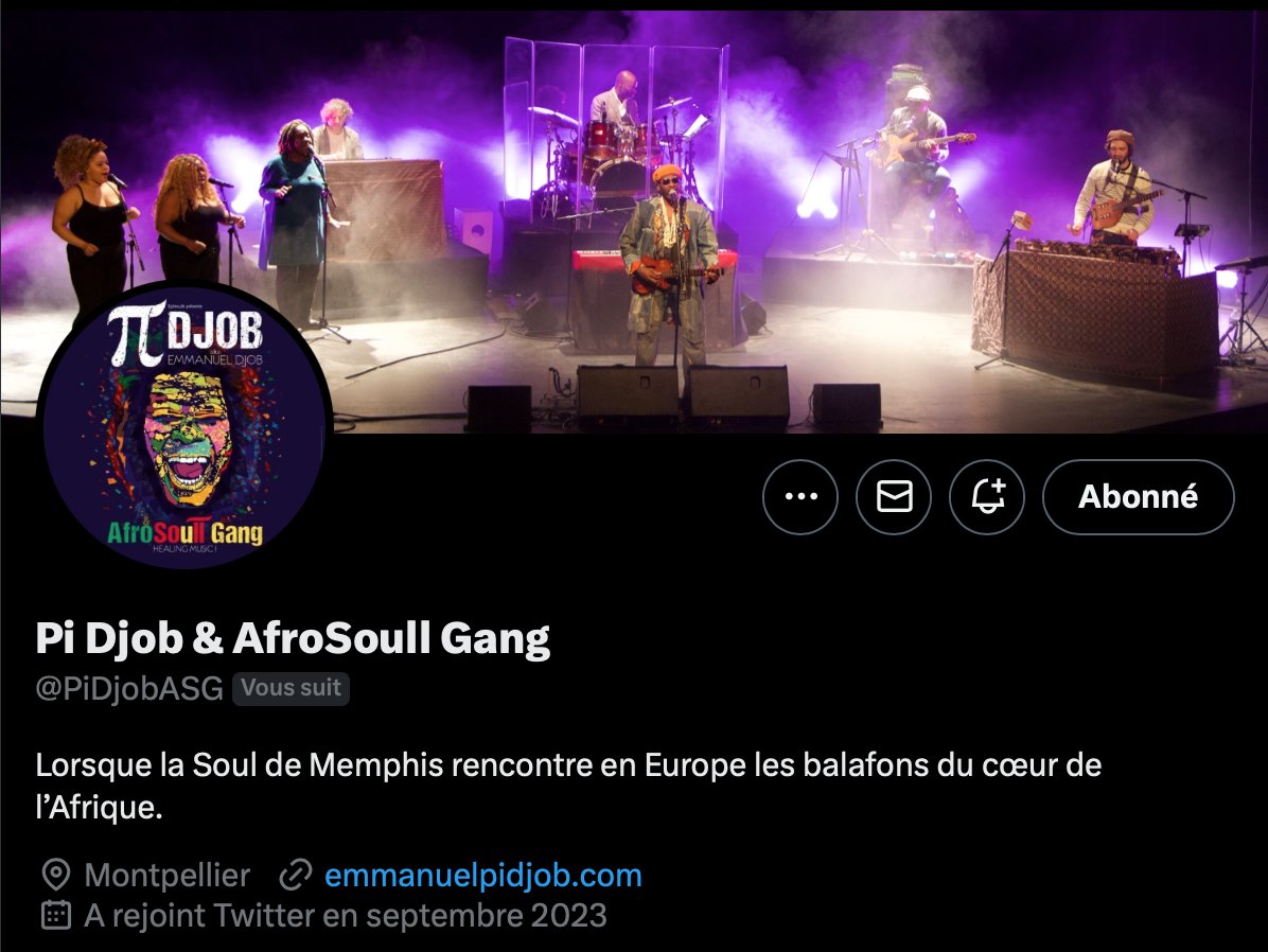 Découvrez mon nouveau compte pour parler de mes concerts avec AfroSoull Gang : @PiDjobASG