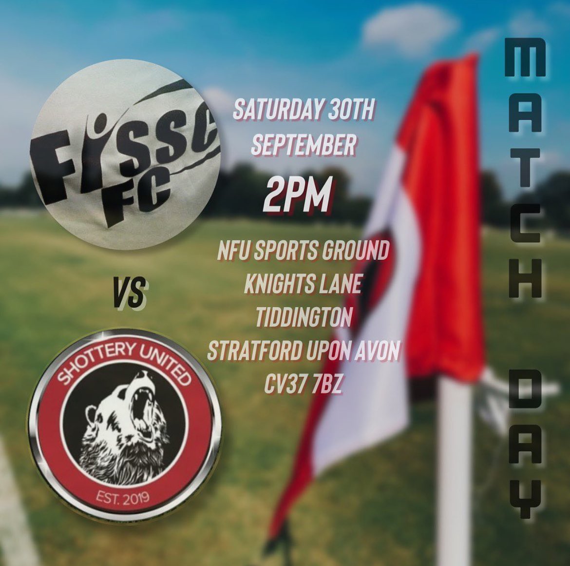 Shottery United make a (very) short trip to <a href="/FISSC_FC/">FISSC FC</a> tomorrow, as they aim to continue their unbeaten run in the league so far this season. Please come down and show your support for The Reds!
Knights Lane, Tiddington, CV37 7BZ. Kick off 2pm.
#UTS 🔴🐻🔵