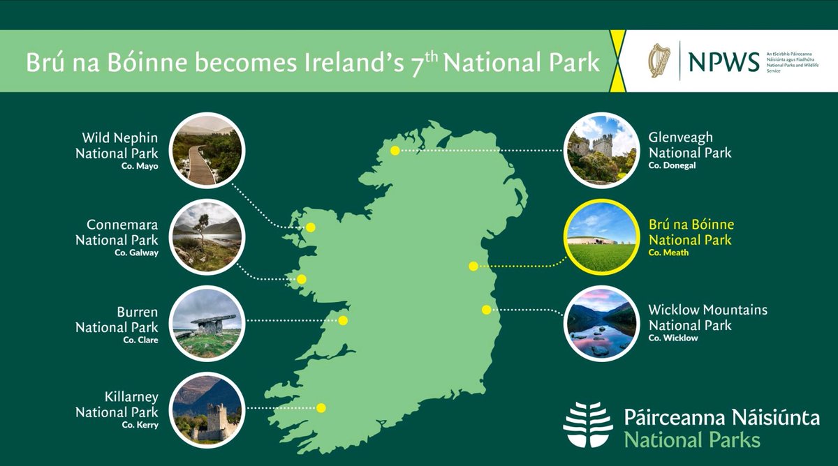 A truly exciting development for #CountyMeath. New National Parks don't come around often! Looking forward to seeing Brú na Bóinne build on its #natural and #cultural powerhouse status in the years to come!🥳🌳🐦🌼💧🏛️

🔗 bit.ly/3RBw92f