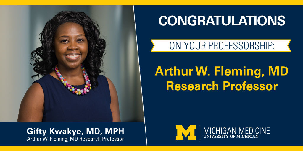 We are overjoyed to celebrate Dr. Gifty Kwakye being named the inaugural Arthur W. Fleming, M.D. Research Professor! Congratulations! 🎉