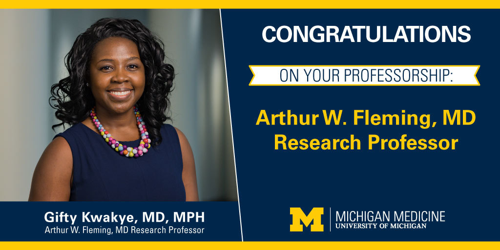 We are overjoyed to celebrate Dr. Gifty Kwakye being named the inaugural Arthur W. Fleming, M.D. Research Professor!

Congratulations! 🎉
