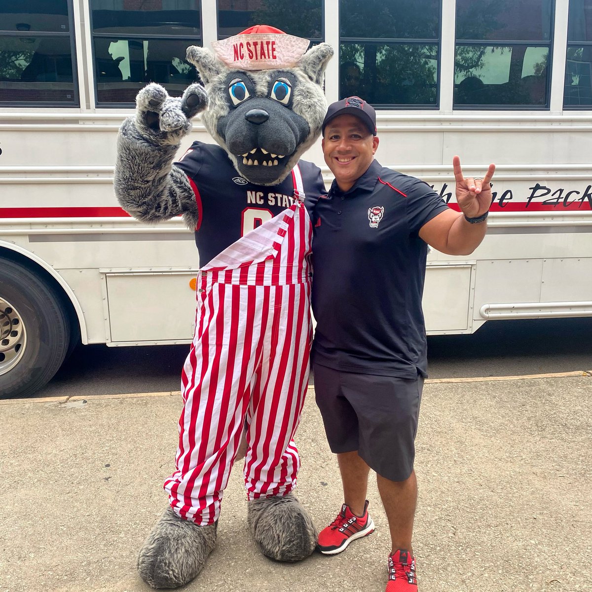 Mr Wuf and Our Leader of the Pack‼️ #Hdawg | @NCSUCheerCoach