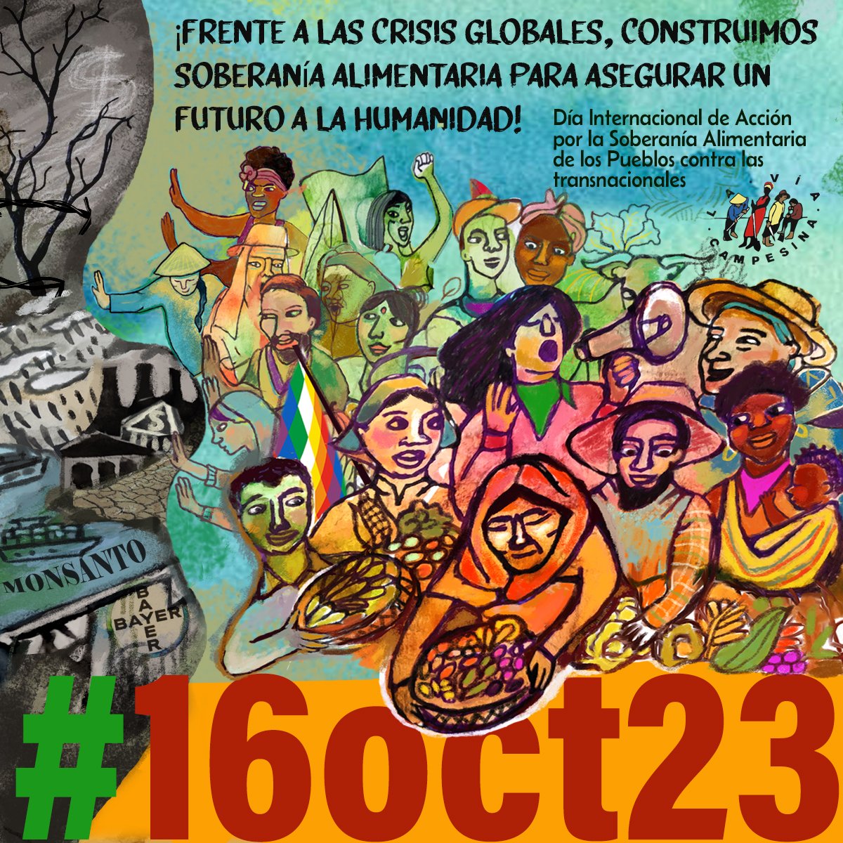 #NoHayFuturoSinSoberaníaAlimentaria #LaViaCampesina #8ConfLVC | 📣Llamado de Acción para #16oct23 Día Internacional de Acción por la Soberanía Alimentaria de los Pueblos contra las transnacionales 
 
biodiversidadla.org/Campanas-y-Acc…