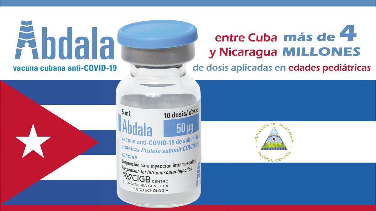 #2octubre2021
Un día como #hoy, hace 2 años, las vacunas #Abdala y #Soberana02 obtuvieron la Autorización de Uso en Emergencia en #Nicaragua.
El hermano pueblo nicaragüense fue beneficiado con nuestras vacunas cubanas contra la #COVID19.
#CubaEsCiencia #CubaEsSolidaridad