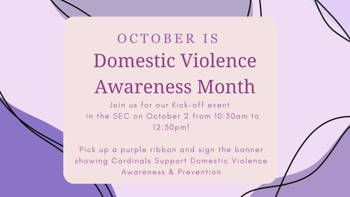 Join us Monday in the SEC to sign the the Domestic Violence Awareness month Banner. DVAM is celebrated in October to support survivors and raise awareness for dating, domestic, and relationship violence. #DVAM2023 #datingviolenceprevention #healthyrelationships #greenflagsonly