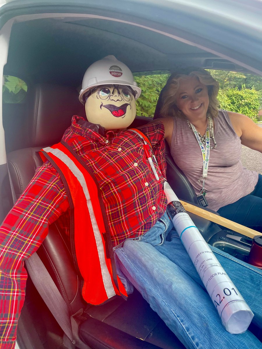 🍂 Buckle up, Buddy! We're off to be part of the #BroomeCounty Parks #Scarecrow Display Contest. Come visit us at Otsiningo Park from 10/2 to 10/23. Chianis + Anderson Architects can't wait to see all the creative displays.  #Architecture #Teambuilding #CommunityEngagement