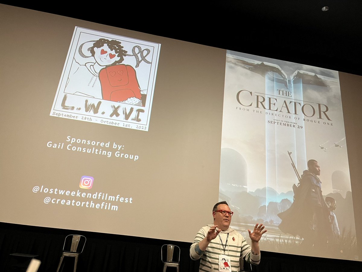 CBCCPodcast's tweet photo. #LostWeekendXVI Film No. 7 is one you can all go see this weekend - THE CREATOR. https://t.co/rbyRRklIEP