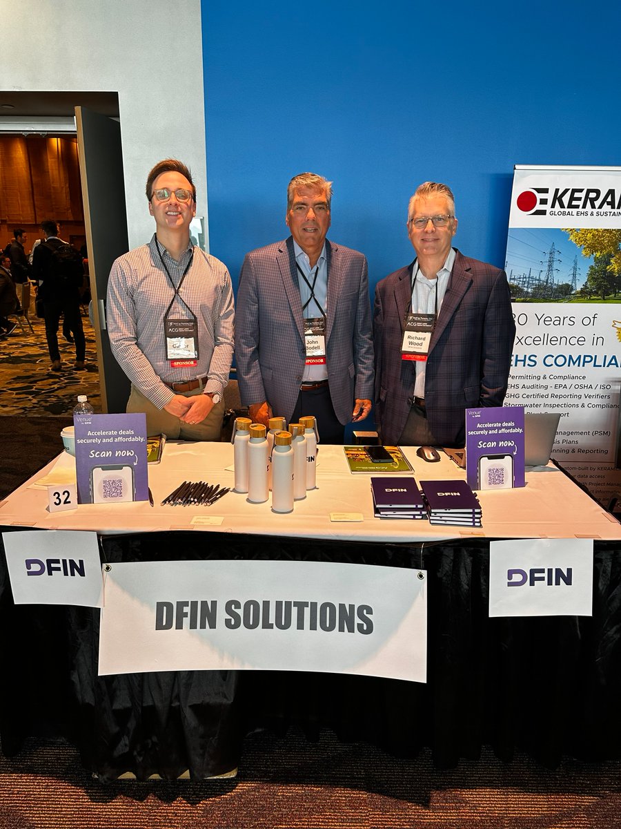 DFINSolutions's tweet photo. DFIN was proud to sponsor the 2023 Great Lakes ACG Capital Connection Conference in Ohio! Our team was proud to showcase Venue and how your organization can accelerate deals securely and affordably.
Learn more: https://t.co/ps34irnWJR
#Deals #Finance #VirtualDataRoom https://t.co/9TS93S50ms