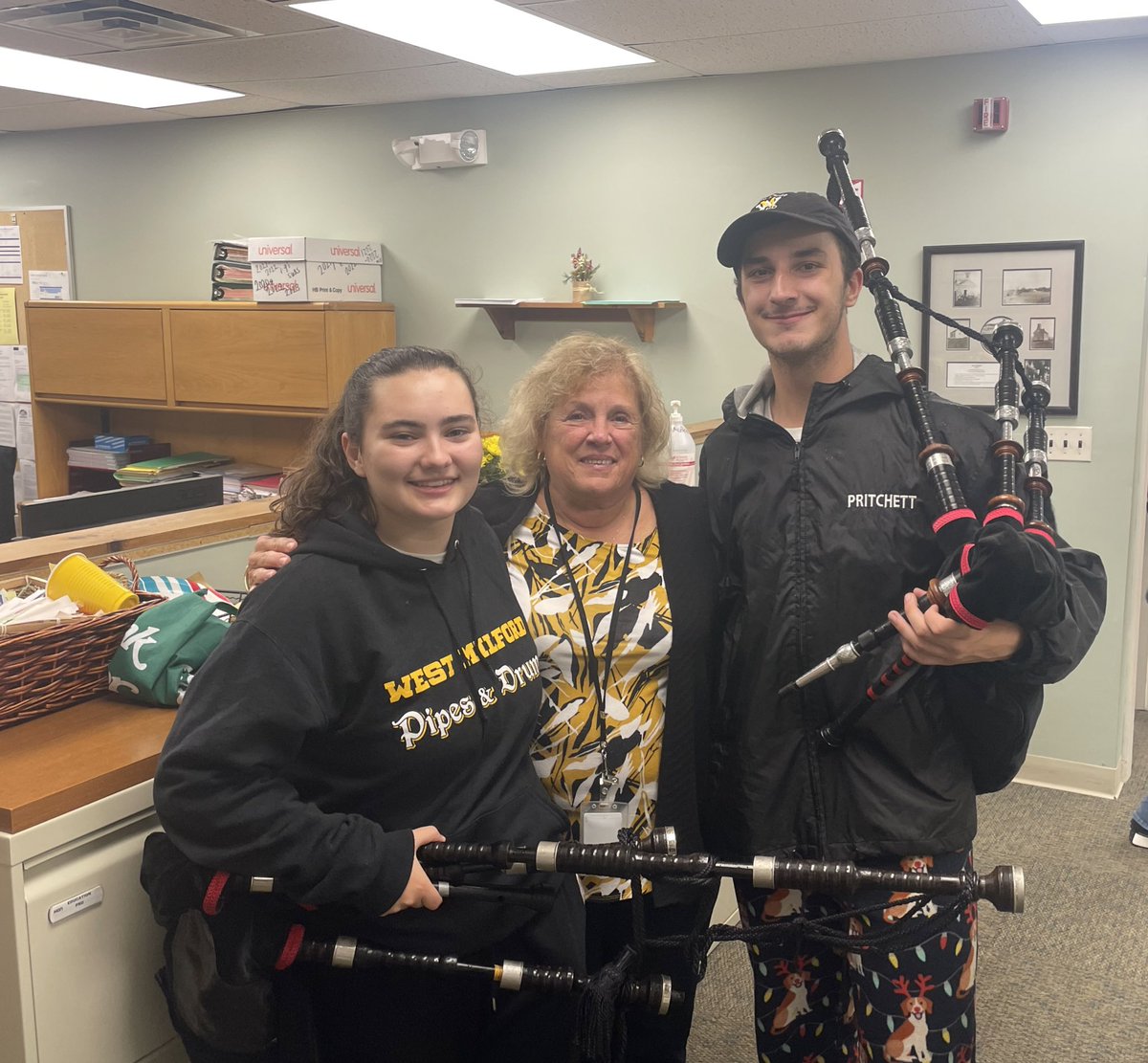Today we say goodbye to a real Highlander!  Special thanks to Dr. Mac and Joe Smolinski for the surprise bagpipes to send off WM Business Administrator, Barbara Francisco.  We will miss you, Barbara!  <a href="/WestMilfordTPS/">West Milford Schools</a> <a href="/wmhometownpride/">WM Hometown Pride</a>