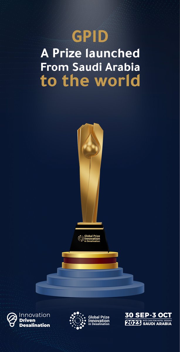 GPIW_Prize's tweet photo. Follow us at the Global Prize for Innovation in Desalination. Tomorrow, all attention will converge on to Saudi Arabia as it unveils the deserving winner.

With 105 participants, including companies and researchers from around the globe, competing for 8 grand awards. #GPID2023 https://t.co/qpLLwTXFvL