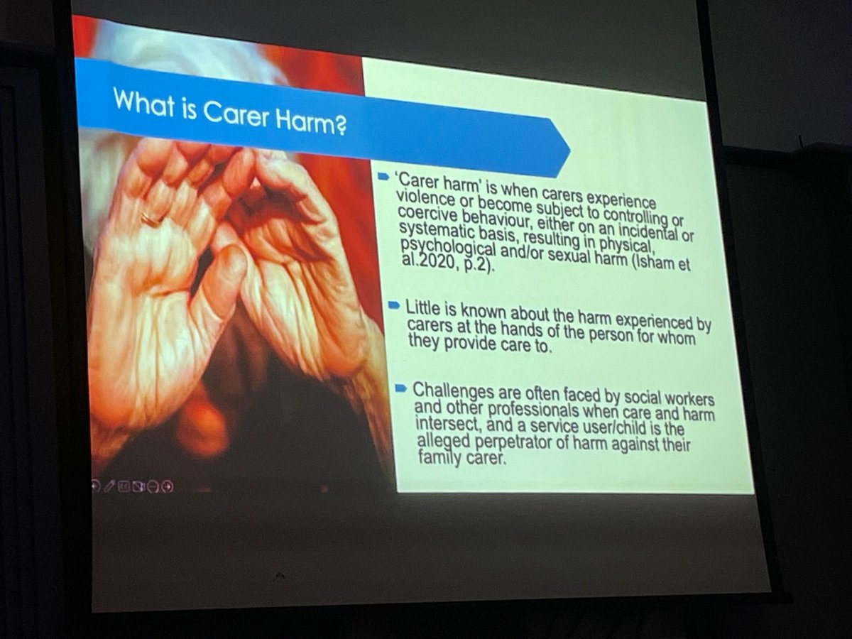 Brilliant and impactful presentation from Dr @sarahmdonnelly1 re: the Understanding #Carer Harm research project #IGS2023 @irishgerontsoc @UCDSocialPWJ @CarersIreland @IrishResearch @UCDHealthSystem