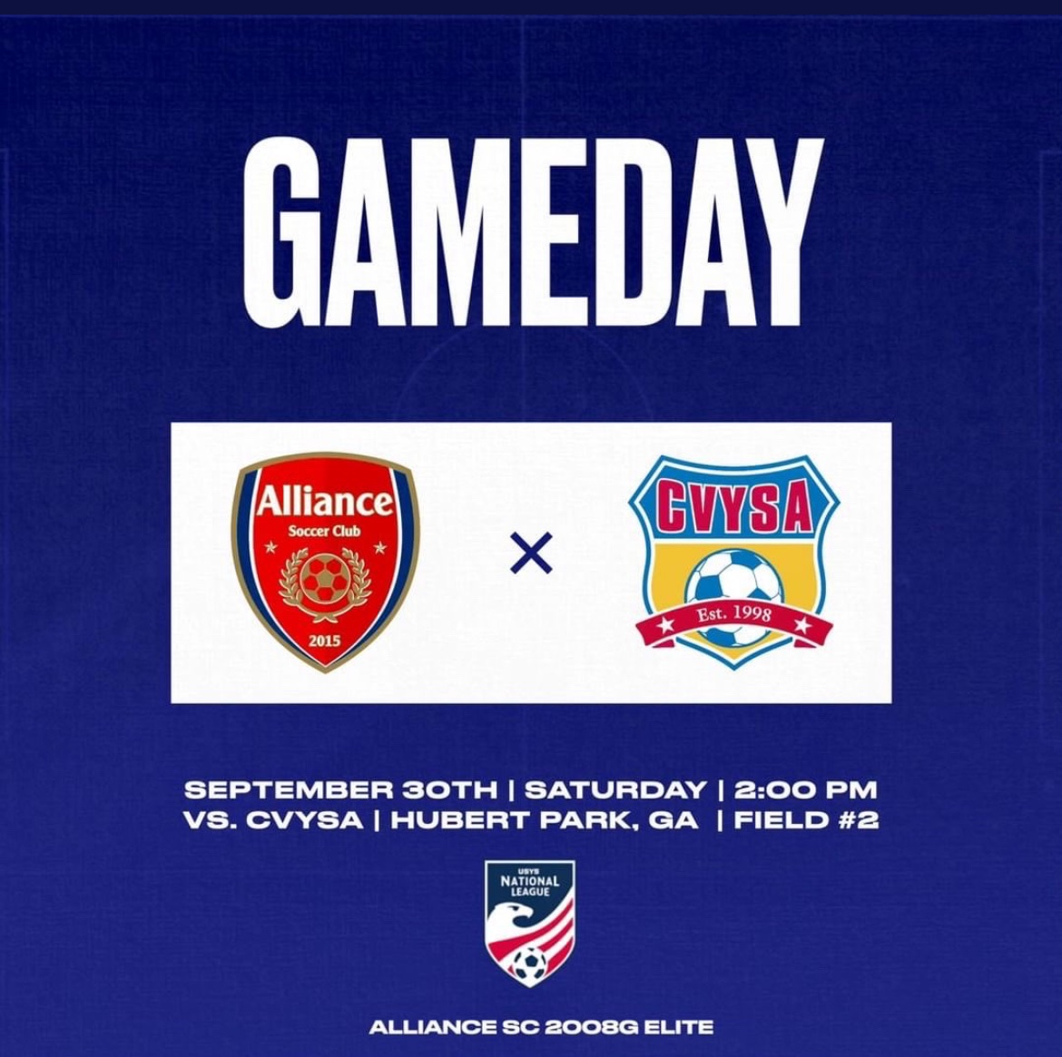 I’m so excited for the game this Saturday! Come by to see us play!!
<a href="/ImYouthSoccer/">ECNL/GA/Recruiting/College Soccer</a> @SoccerMomInt <a href="/PrepSoccer/">Prep Soccer ⚽️</a> <a href="/TheSoccerWire/">SoccerWire</a> <a href="/ps_nation_/">Prep Sports Nation</a> <a href="/TopDrawerSoccer/">TopDrawerSoccer</a> <a href="/SoccerDownHere/">Soccer Down Here</a> <a href="/onlyGplatform/">The OG Platform</a> <a href="/Coach_Cee_Jay/">Chris Jay</a> @AllianceSC_08G <a href="/NationalLeague/">National League</a> <a href="/NEGARecruits/">Northeast Georgia Recruits</a>