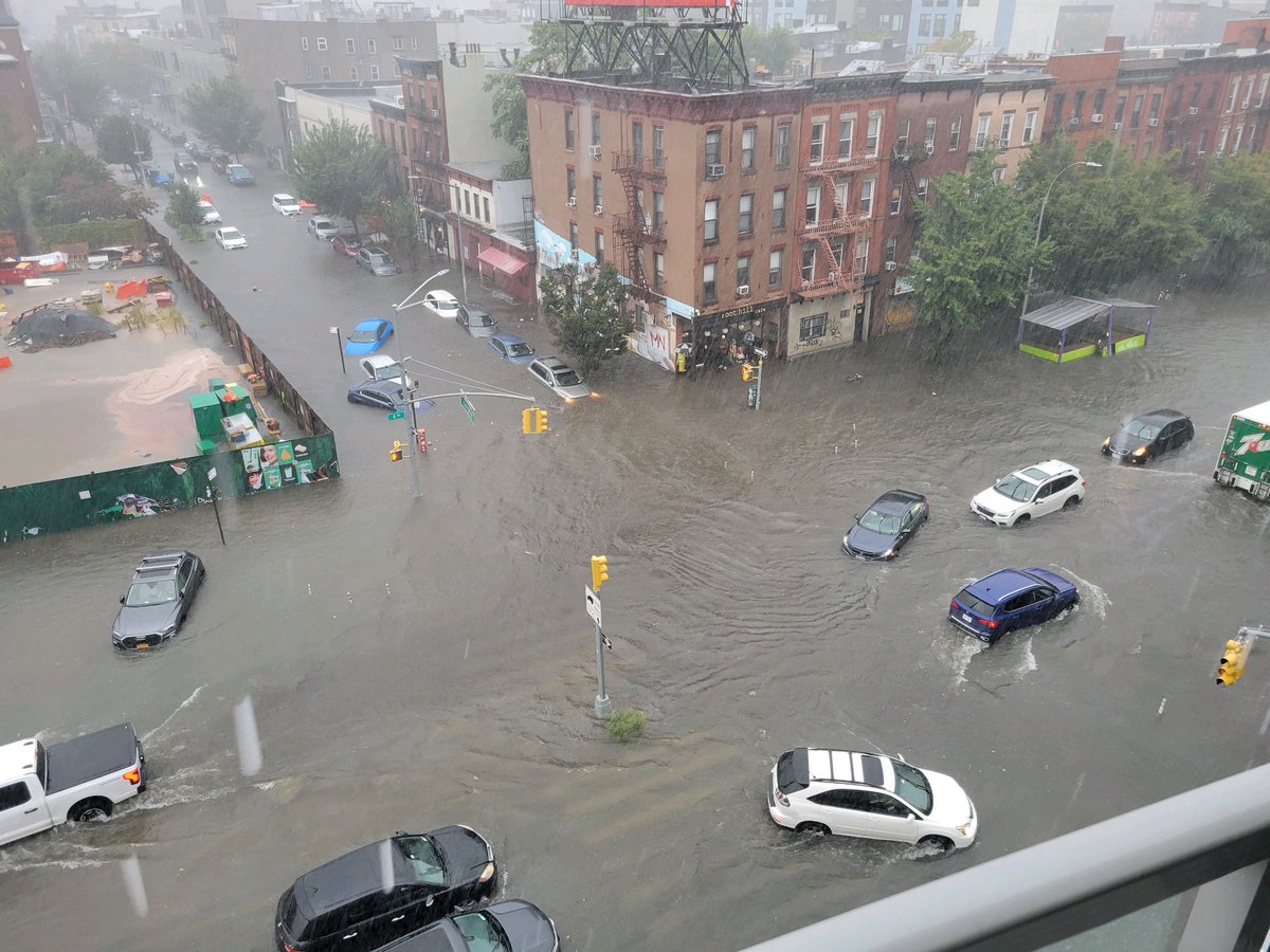 This isn’t good. #parkslope flooding. Bumper cars.