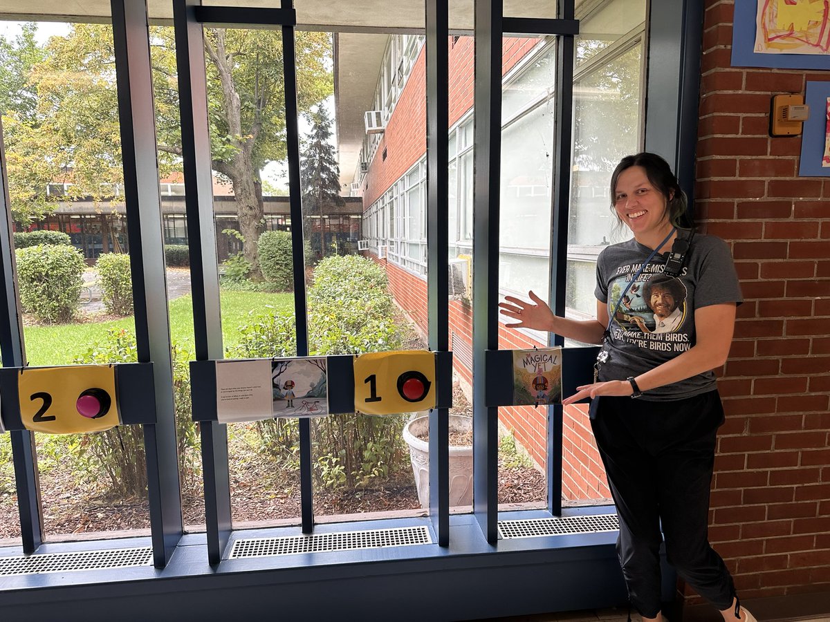 TMJeffrey12's tweet photo. Amazing things are happening at @MinerSchool! Shout out to Katie Carberry, one of our rockstar PTs, for creating this awesome accessible book walk so that our students can enjoy our school’s theme book for the year, “The Magical Yet”! @NSSEO_org https://t.co/3tmdIvXnAF