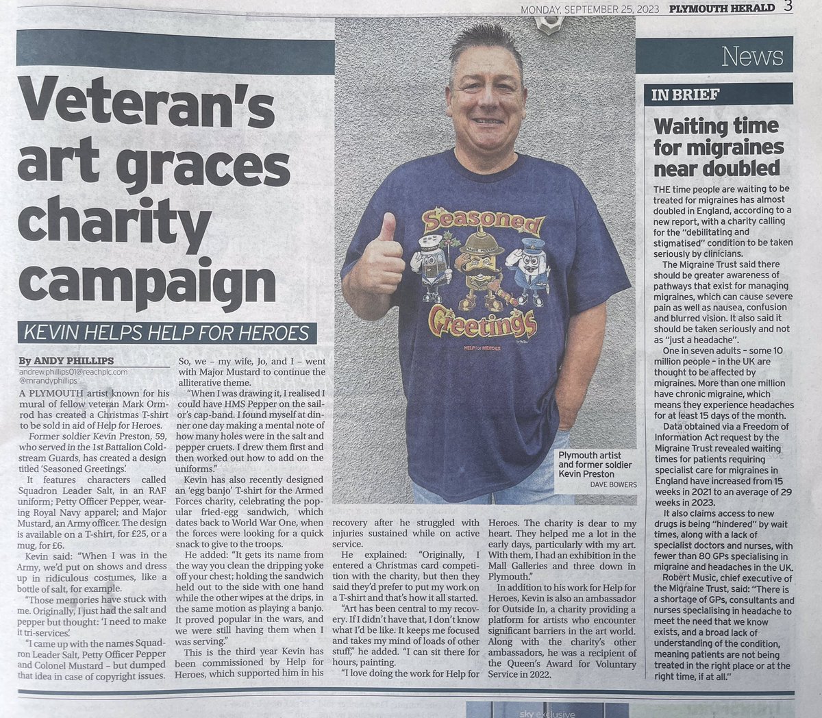 Kevin Preston (@drawingpower) on Twitter photo Seasoned greetings made page 3 of the Herald many thanks to <a href="/HelpforHeroes/">Help for Heroes</a> <a href="/Bunkybowers/">Dave Bowers</a> <a href="/Plymouth_Live/">Plymouth Live</a> @ Jon Gerrans for putting it on Hospital radio and a mention to another charity dear to my art <a href="/outsidein_uk/">Outside In</a> Seasoned greetings made page 3 of the Herald many thanks to <a href="/HelpforHeroes/">Help for Heroes</a> <a href="/Bunkybowers/">Dave Bowers</a> <a href="/Plymouth_Live/">Plymouth Live</a> @ Jon Gerrans for putting it on Hospital radio and a mention to another charity dear to my art <a href="/outsidein_uk/">Outside In</a>