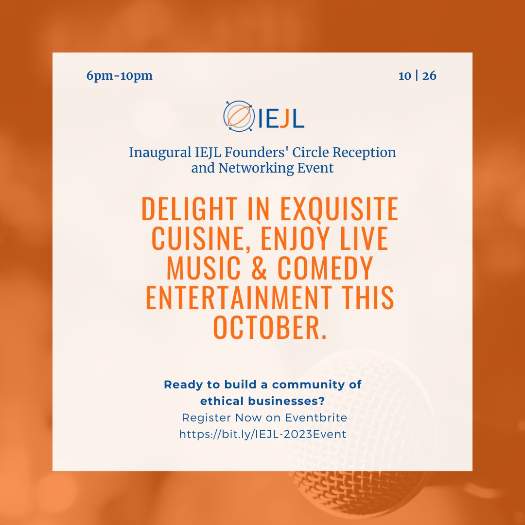 IEJL_org's tweet photo. IEJL is hosting the must attend business networking event this Fall!

Register Now at https://t.co/SIKi3rLlik

#iejl #itstime #founderscirclereception #networkingevent #networking #networkingevents #ocnetworking #lanetworking https://t.co/N5S2vuKV7q