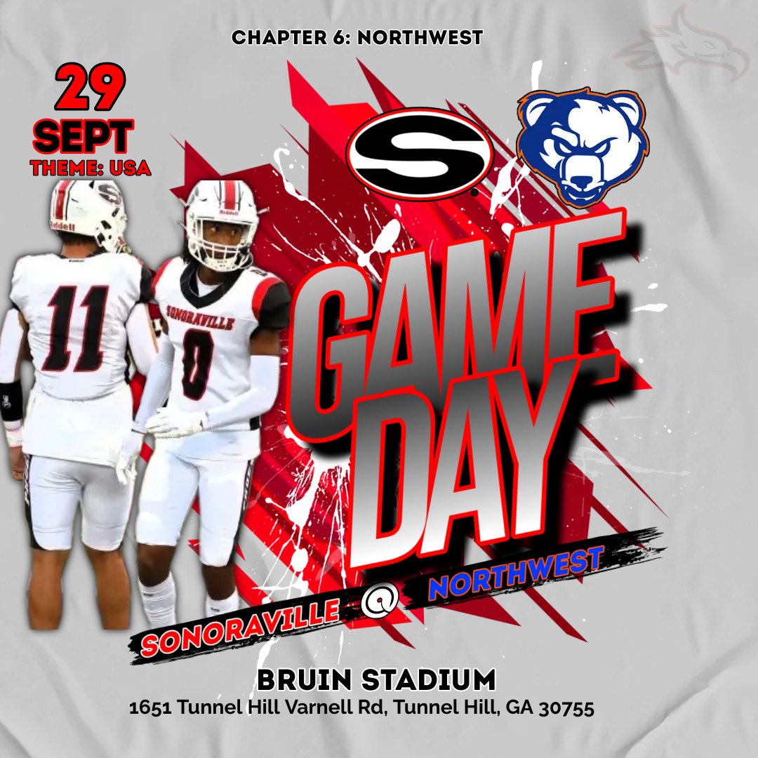#PhoenixNation it’s time to rise up as we head into our first region game! 
🏟️-Bruin Stadium Tunnel Hill, GA
🕰️ - Kickoff 7:30
🎟️ - <a href="/GoFanHS/">GoFan</a> link: gofan.co/event/972845?s…
Theme: 🇺🇸 USA 
Uni Combo: 🔴⚫️🔴 
#RI23UP🔥
