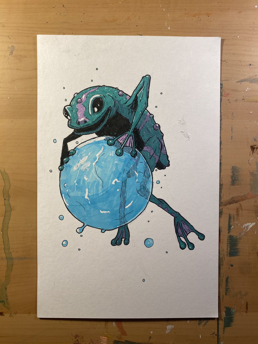 Creaturesbytim's tweet photo. A cute frog character I drew last night. https://t.co/AHIW3qLwIN