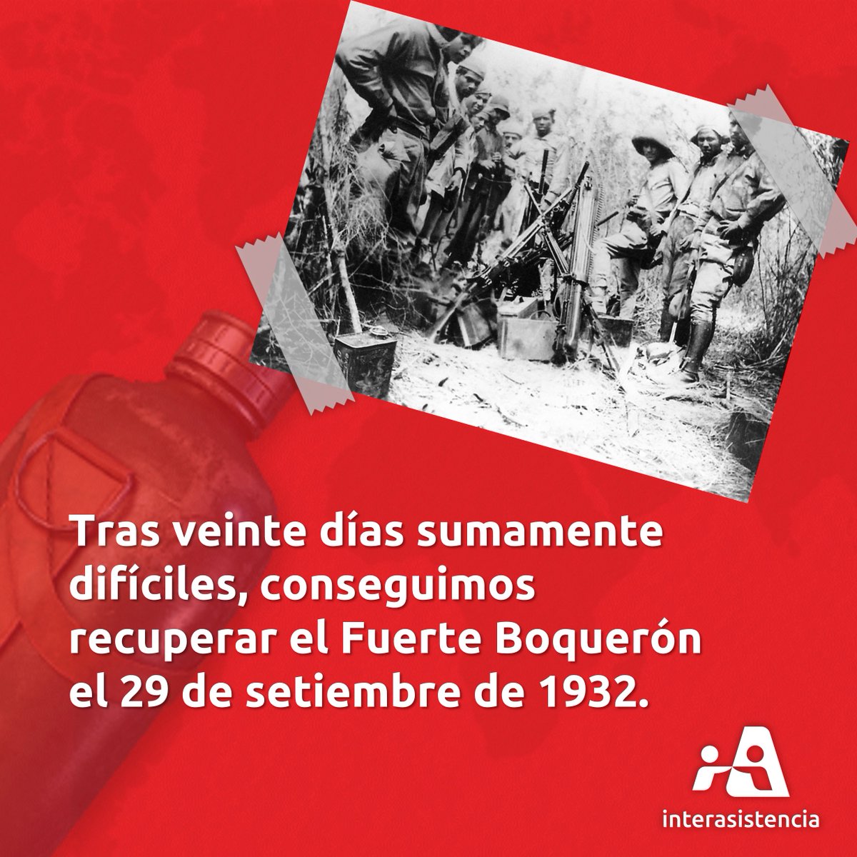 Interasistencia's tweet photo. Hoy recordamos la hazaña de nuestro ejército guaraní al defender nuestra tierra contra todo pronóstico. Nuestro respeto a todos los héroes que ofrendaron sus vidas por nuestro país. #victoriadeboqueron #razaguaraní #EjercitoParaguayo #Paraguay https://t.co/7GAEEF8D6l