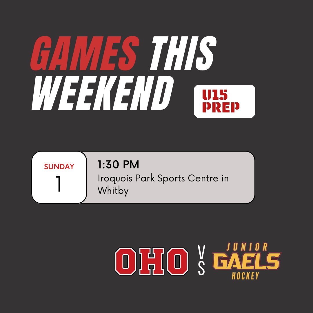 While our U18 Prep's hit the road for the CSSHL Showcase in Cornwall, ON this weekend, 🏒💪 our U15 Prep's face off against the Greater Kingston Jr Gaels U15 AAA again on home ice this Sunday 🙌 #HockeyWeekend #OHO #OkanaganHockeyOntario #OkanaganHockey #CSSHLShowcase 🔥