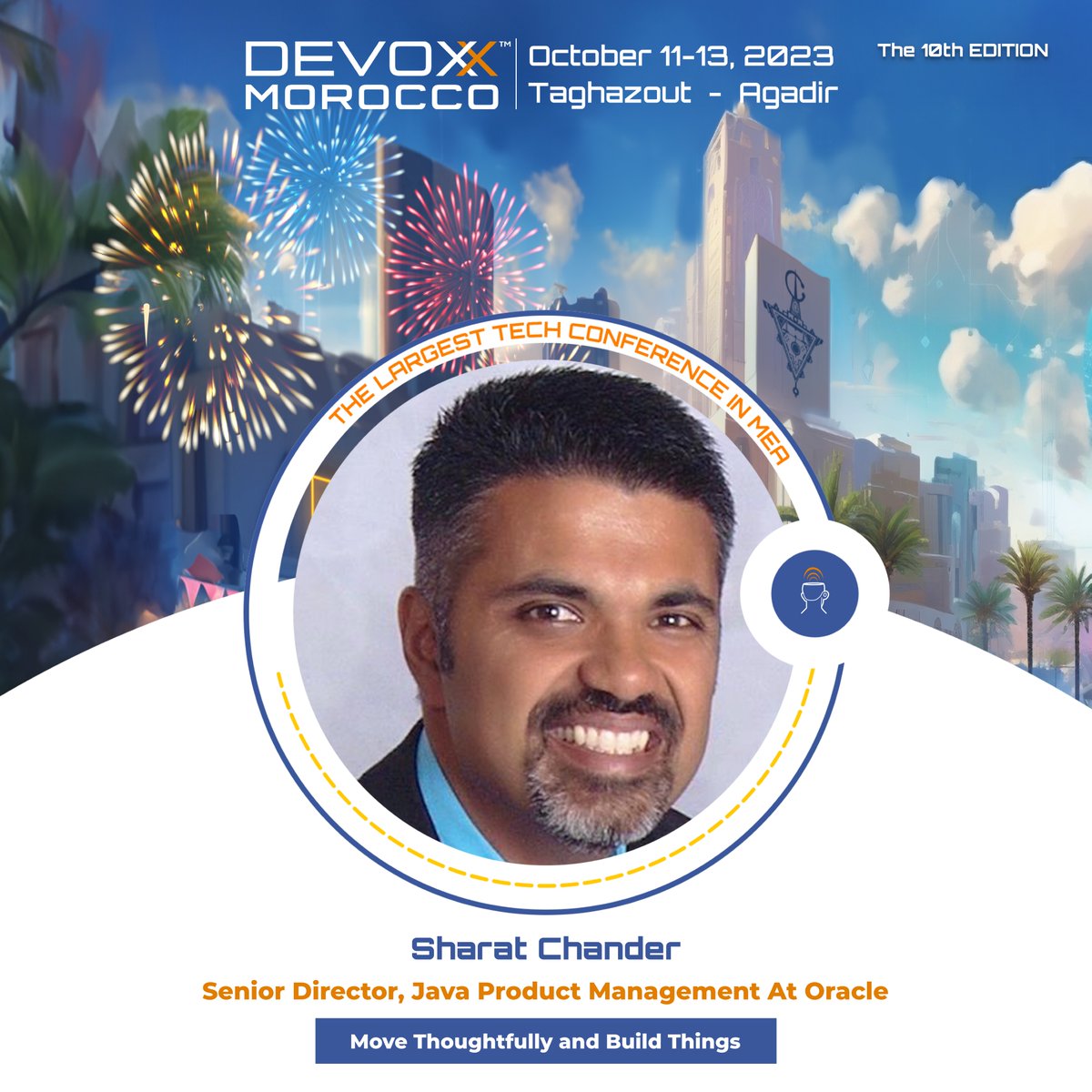 🚀 Join <a href="/Sharat_Chander/">Sharat Chander @sharatchander.bsky.social</a> on Thursday, October 12th, at 11:00 in Taroudant  for his session 'Move Thoughtfully and Build Things.' 🕚 Don't miss this insightful session #DevoxxMA