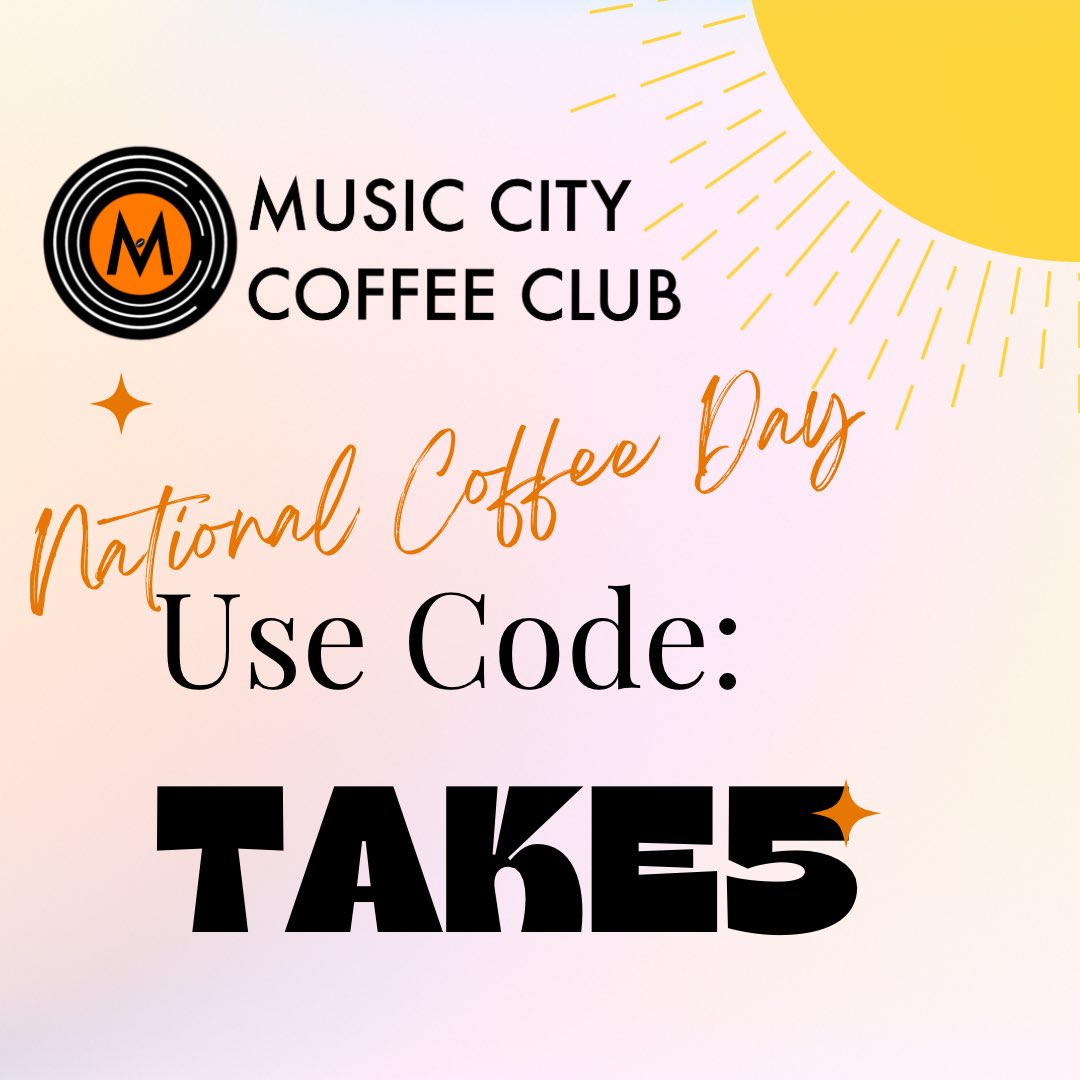 National Coffee Day! ☕️musiccitycoffeeclub.com #coffee #nationalcoffeeday #freshroasted #music #nashville #elon ##smallbusiness